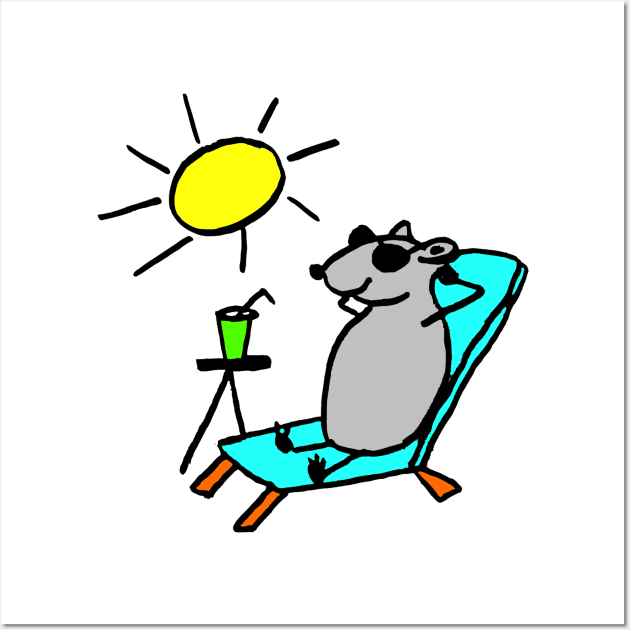 Rat on Vacation Wall Art by Michelle Le Grand